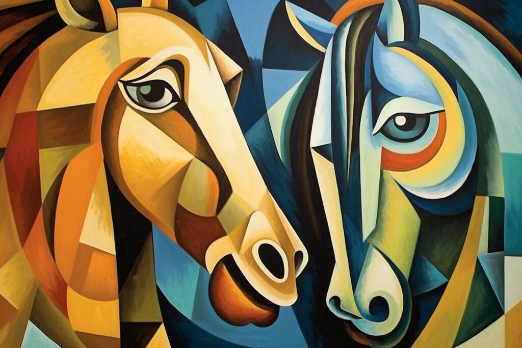 A Multi-Angle Exploration of the Horse: Paintings in Cubist Style