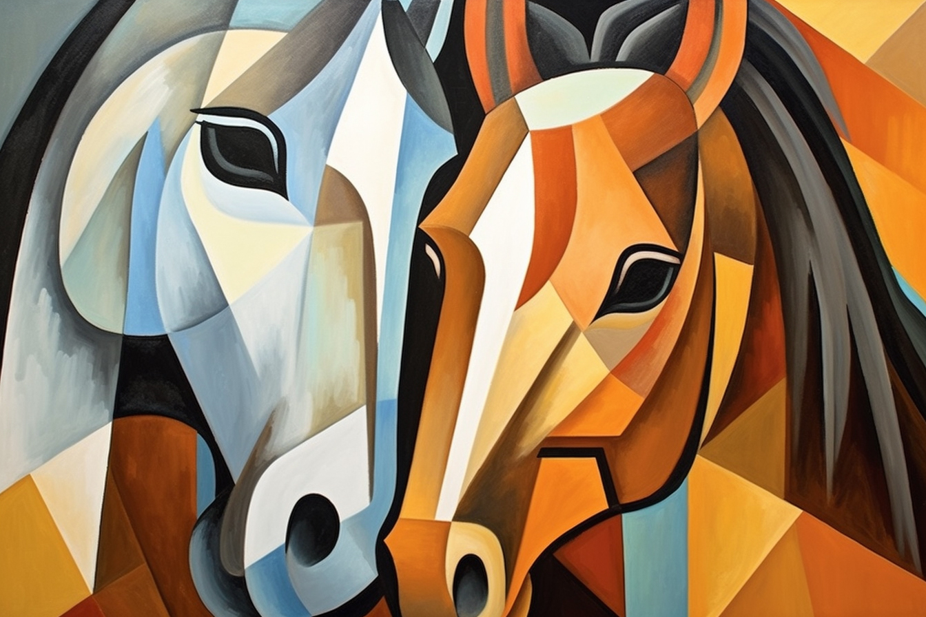 A Multi-Angle Exploration of the Horse: Paintings in Cubist Style