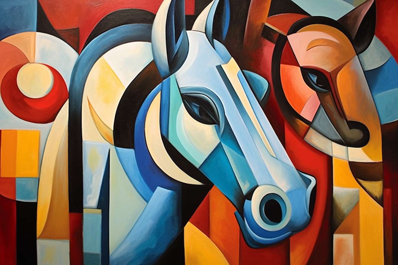 A Multi-Angle Exploration of the Horse: Paintings in Cubist Style