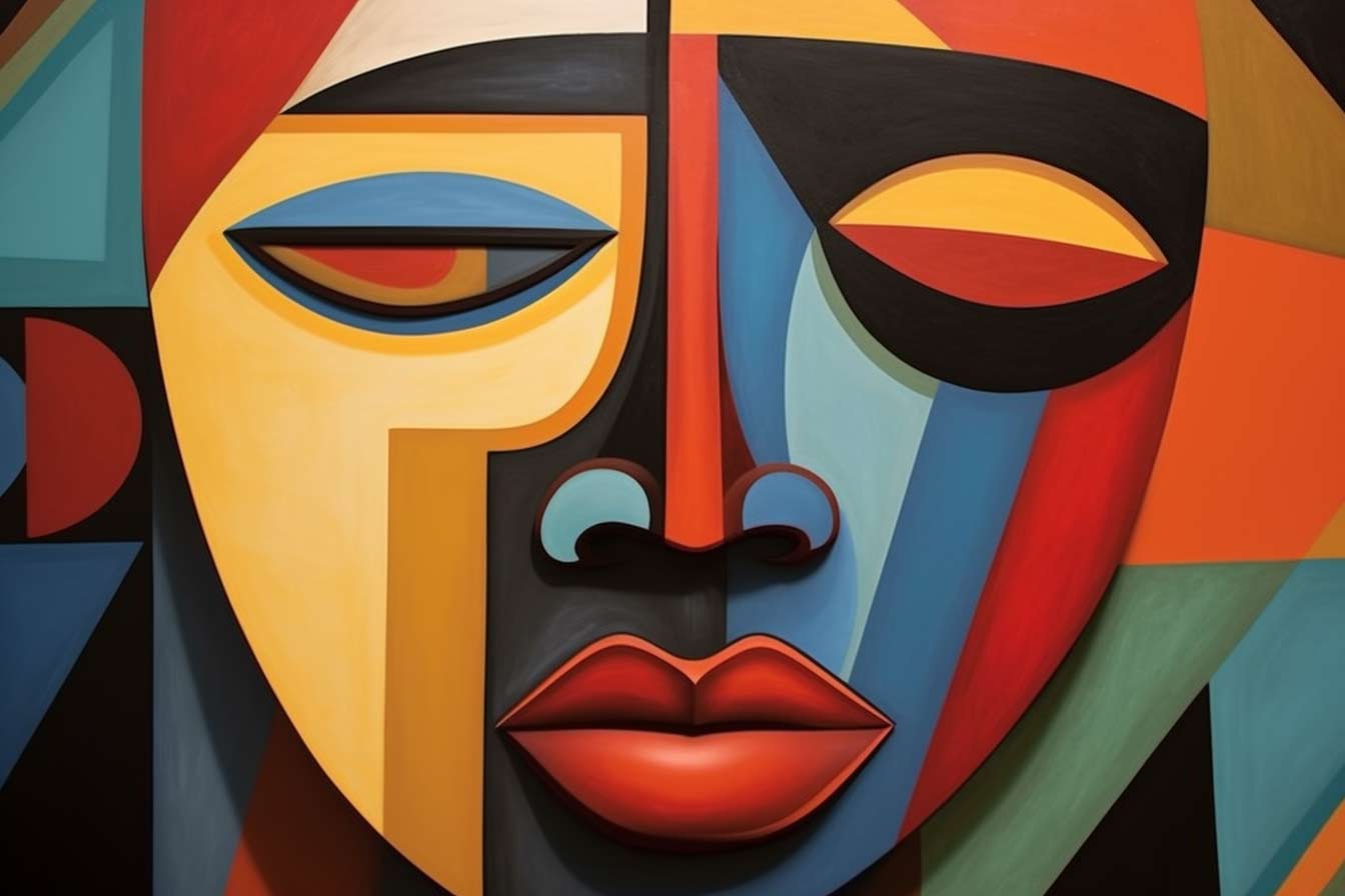 Explore Early Cubism and African Influences: Geometric Portrait Creation
