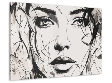 Woman's Abstract Portrait Canvas 36 x 24 : Wall Art